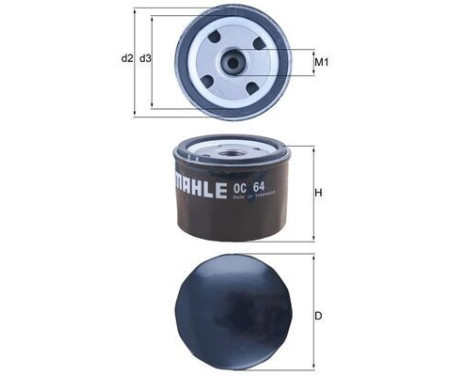 Oil Filter OC 64 Mahle, Image 2