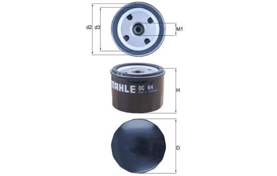 Oil Filter OC 64 Mahle, Image 2