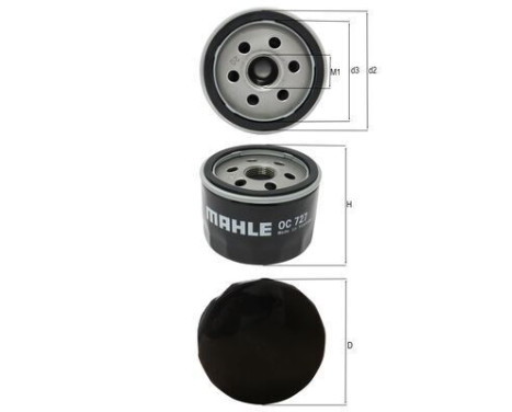Oil Filter OC 727 Mahle, Image 2