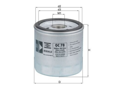 Oil Filter OC 78 Mahle, Image 4