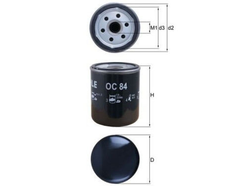 Oil Filter OC 84 Mahle, Image 4