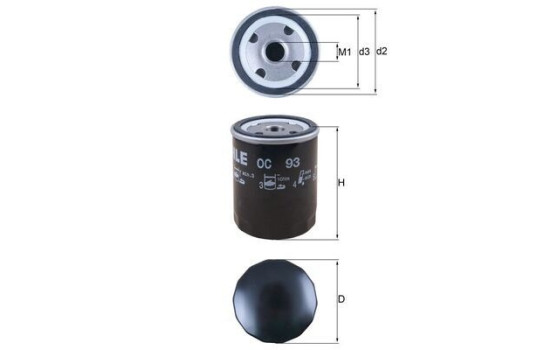 Oil Filter OC 93 Mahle, Image 4