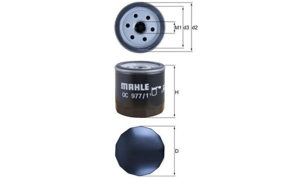 Oil Filter OC 977/1 Mahle, Image 3