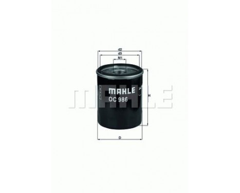 Oil Filter OC 986 Mahle, Image 2