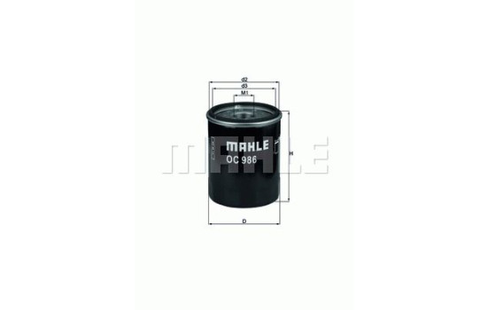 Oil Filter OC 986 Mahle, Image 2