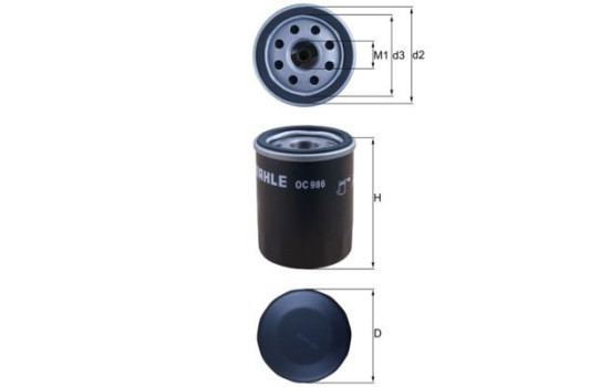 Oil Filter OC 986 Mahle, Image 3