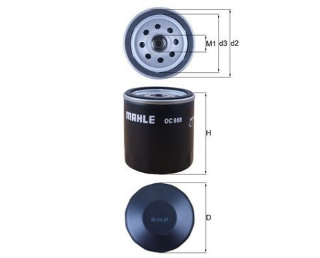 Oil Filter OC 988 Mahle, Image 3