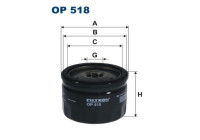 Oil filter OP 518 Filtron