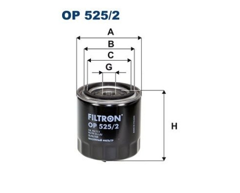 Oil filter OP 525/2 Filtron