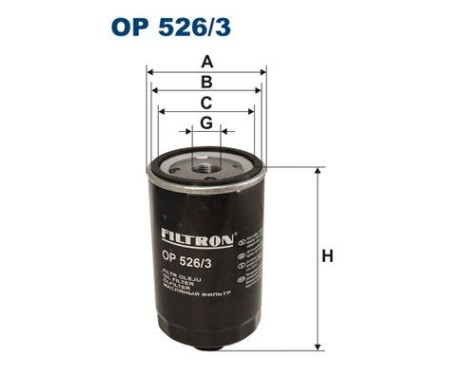 Oil filter OP 526/3 Filtron