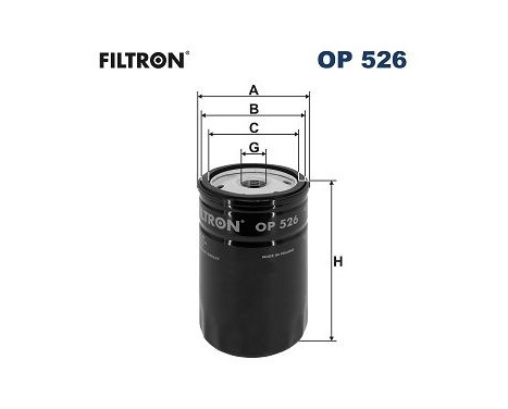 Oil filter OP 526 Filtron