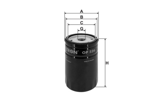 Oil filter OP 526 Filtron, Image 2