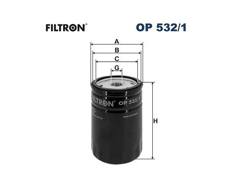 Oil filter OP 532/1 Filtron