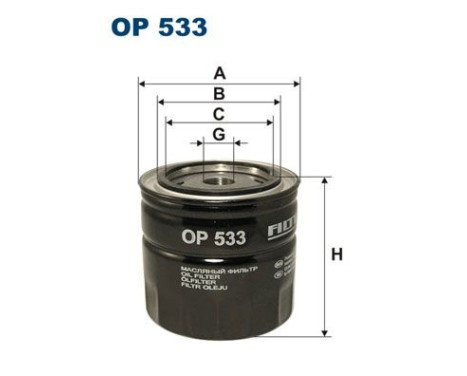 Oil filter OP 533 Filtron