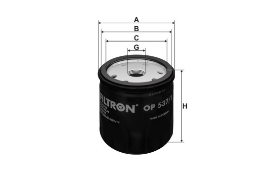 Oil filter OP 537/1 Filtron, Image 2