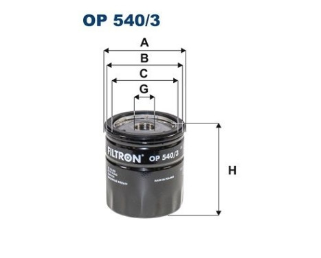 Oil filter OP 540/3 Filtron