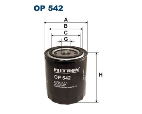 Oil filter OP 542 Filtron