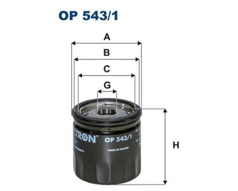 Oil filter OP 543/1 Filtron