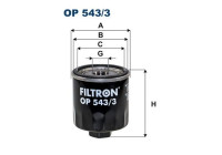Oil filter OP 543/3 Filtron
