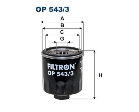 Oil filter OP 543/3 Filtron