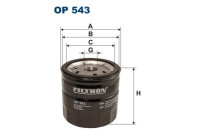 Oil filter OP 543 Filtron