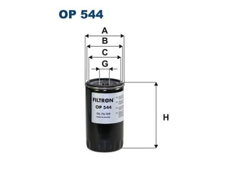 Oil filter OP 544 Filtron