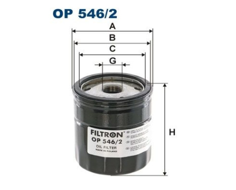 Oil filter OP 546/2 Filtron