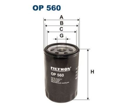 Oil filter OP 560 Filtron