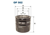 Oil filter OP 562 Filtron