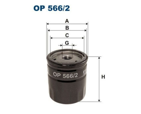 Oil filter OP 566/2 Filtron