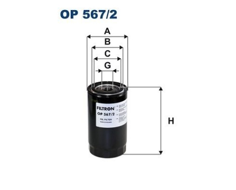 Oil filter OP 567/2 Filtron