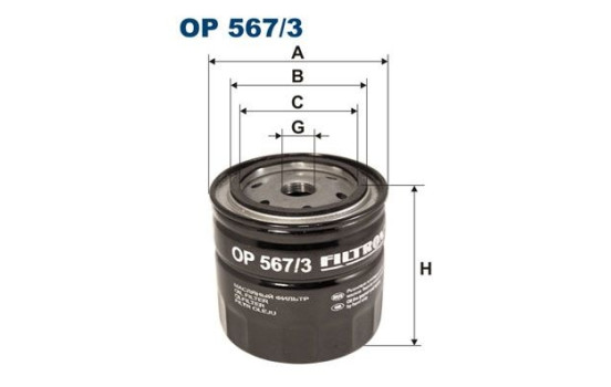 Oil filter OP 567/3 Filtron