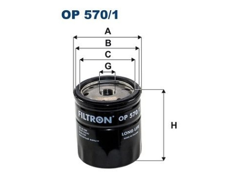 Oil filter OP 570/1 Filtron