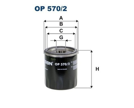 Oil filter OP 570/2 Filtron