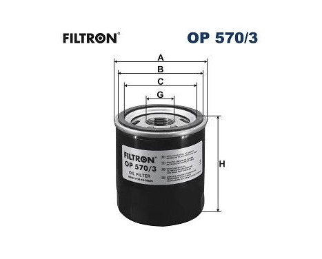 Oil filter OP 570/3 Filtron