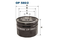 Oil filter OP 580/2 Filtron