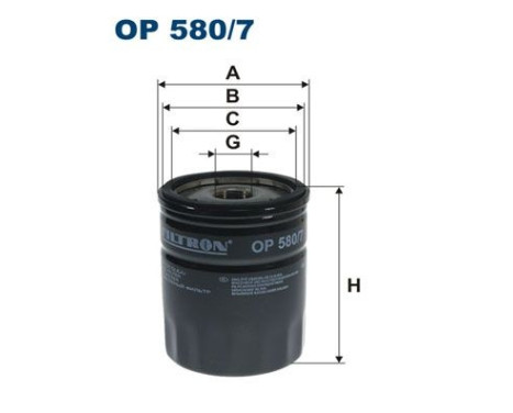 Oil filter OP 580/7 Filtron