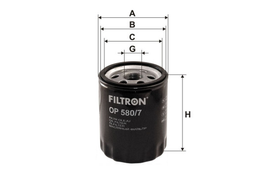 Oil filter OP 580/7 Filtron, Image 2