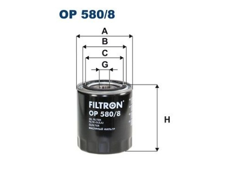 Oil filter OP 580/8 Filtron