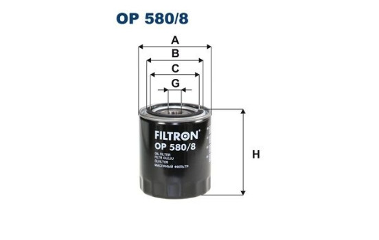 Oil filter OP 580/8 Filtron