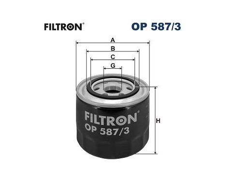 Oil filter OP 587/3 Filtron