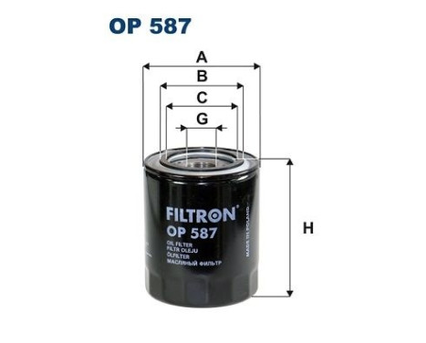 Oil filter OP 587 Filtron