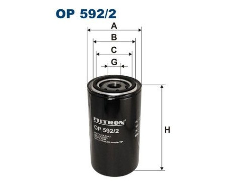 Oil filter OP 592/2 Filtron