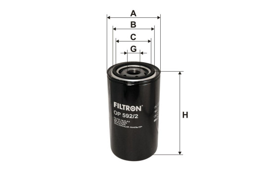Oil filter OP 592/2 Filtron, Image 2