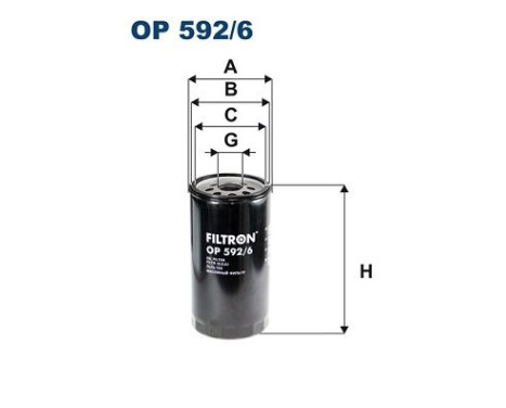 Oil filter OP 592/6 Filtron