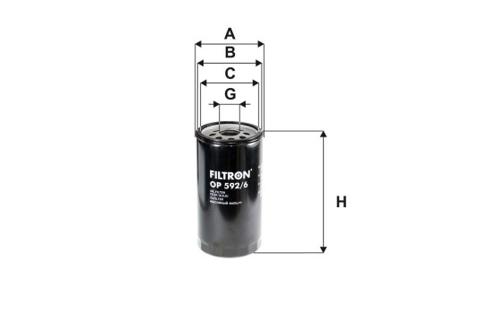 Oil filter OP 592/6 Filtron, Image 2