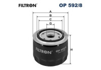 Oil filter OP 592/8 Filtron