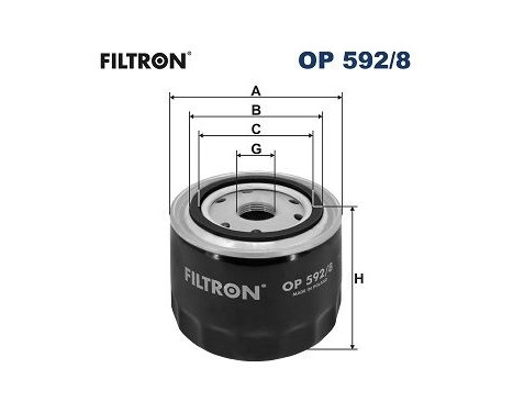 Oil filter OP 592/8 Filtron