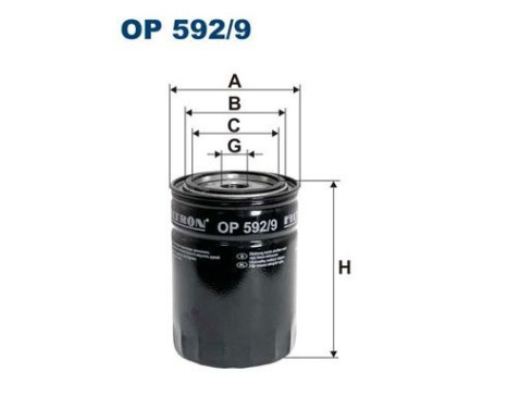 Oil filter OP 592/9 Filtron