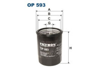 Oil filter OP 593 Filtron